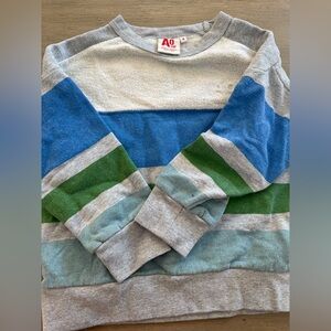 AO76 Kids Striped Crewneck‎ Sweater - Blue, Green, Gray